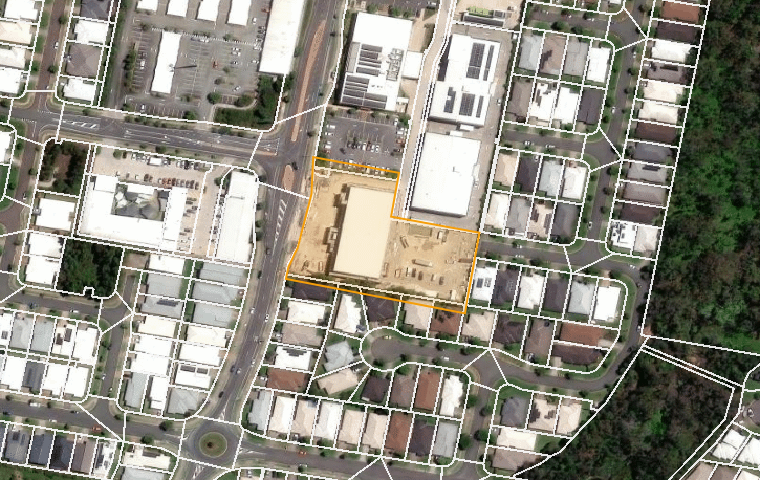 Aerial map with 29 DIXON DR, PIMPAMA QLD 4209 outlined